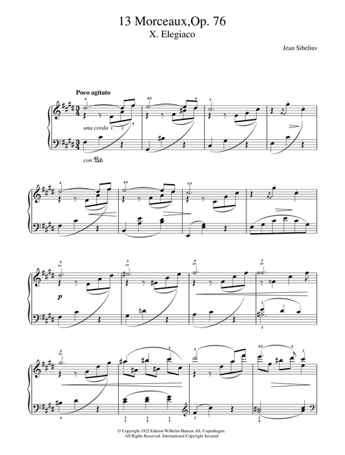 13 Morceaux, Op.76 - X. Elegiaco - Jean Sibelius (Piano Solo)