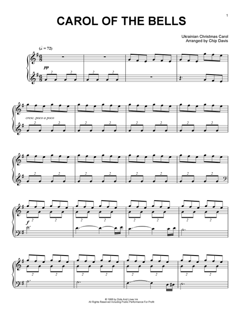 Carol Of The Bells (Arr. Chip Davis) - Mannheim Steamroller (Piano Solo)