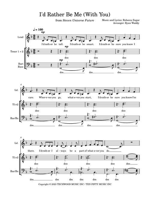 I'd Rather Be Me (with You) (Arr. Ryan Waddy) - Steven Universe Future (Choral, TTBB)