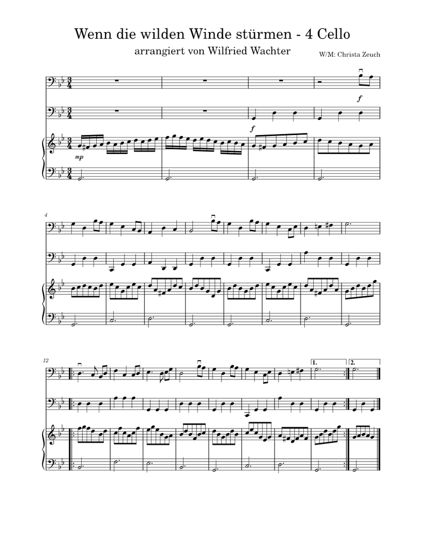 Wenn die wilden winde st rmen 4 cello piano tutorial