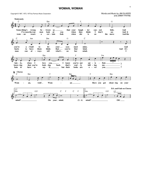 Woman, Woman - Gary Puckett & The Union Gap (Lead Sheet - Fake Book)