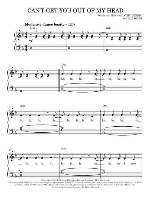 Can't get you out of my head - Kylie Minogue (Easy Piano)