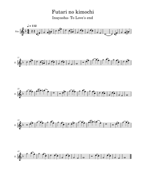 Futari no Kimochi – Kaoru Wada - To Love's End  - solo flute