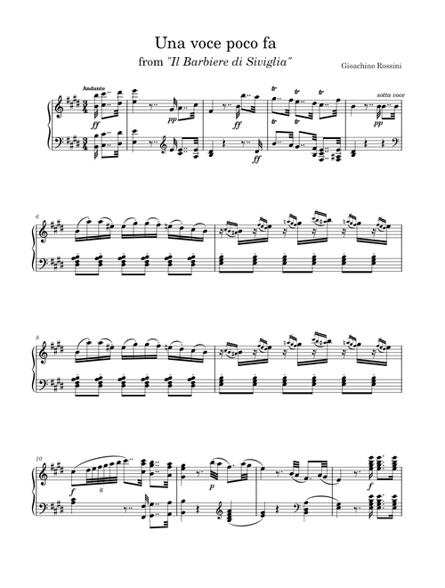 Una voce poco fa, from "Il Barbiere di Siviglia"