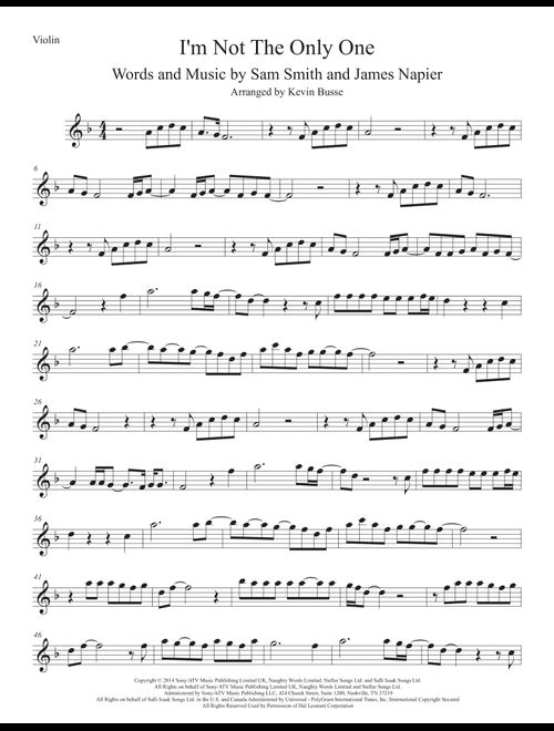 I'm Not The Only One (Arr. Kevin Busse) - Sam Smith (Violin Solo)