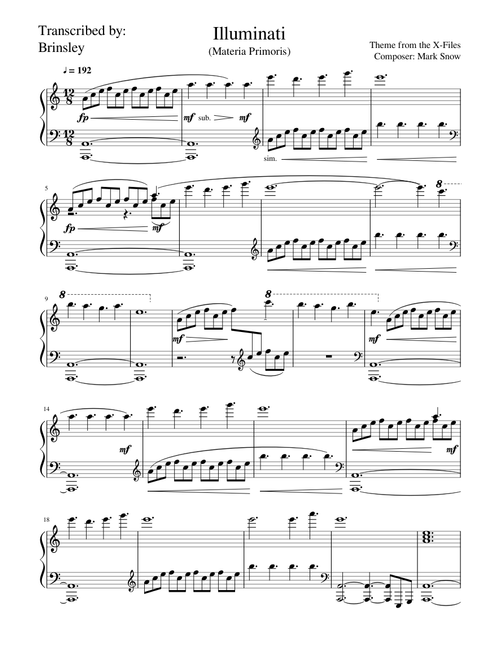 Illuminati Confirmed - Sheet music