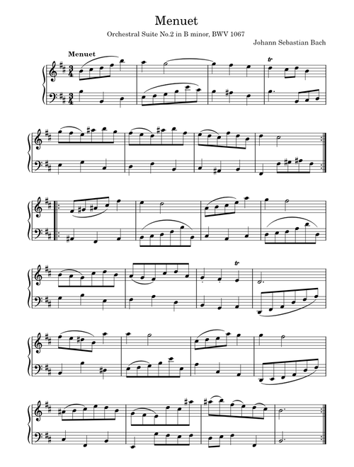 Menuet – Johann Sebastian Bach – Orchestral Suite No.2 in B minor, BWV 1067