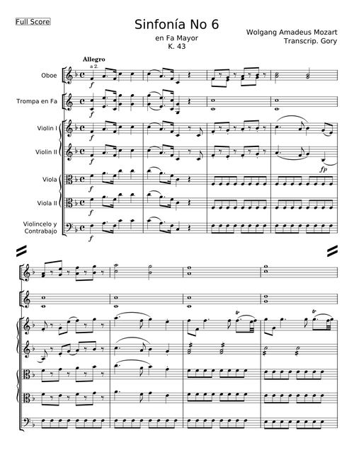 Symphony No. 6 in F major, K. 43 - Wolfgang Amadeus Mozart