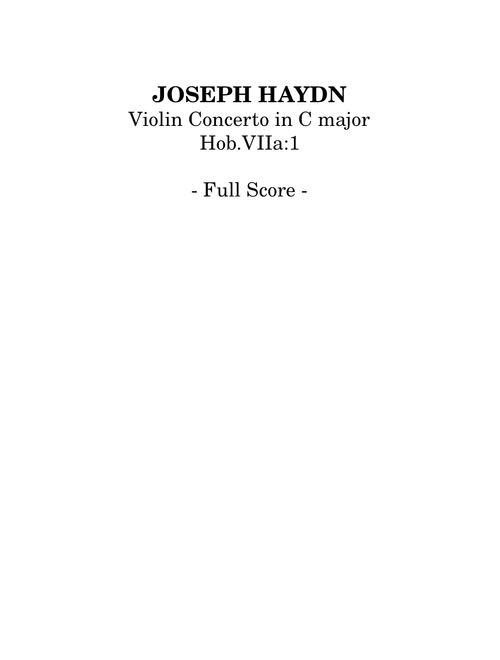 Haydn - Violin Concerto in C major, Hob.VIIa:1
