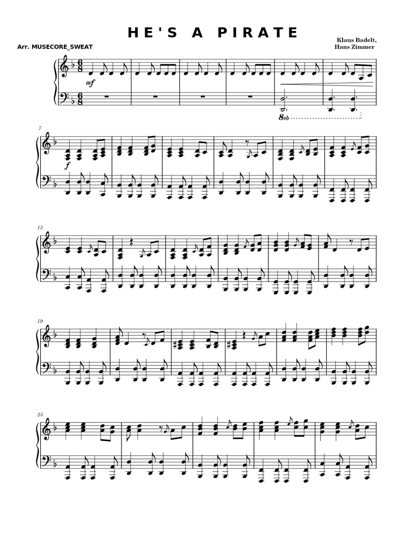 Pirates of the caribbean - hes a pirate – Misc Soundtrack HE'S A