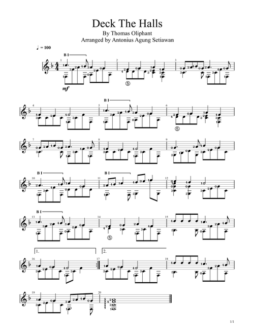Deck The Halls (Arr. Antonius Agung Setiawan) - Thomas Oliphant (Solo Guitar)