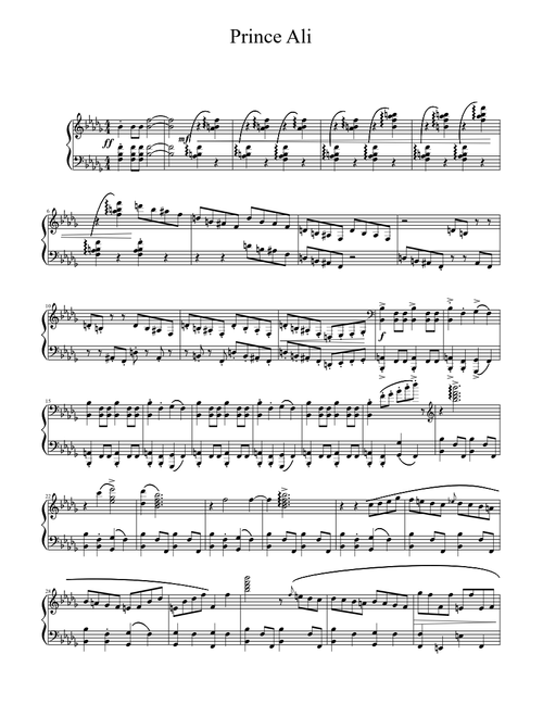 Prince Ali Arrangement Piano
