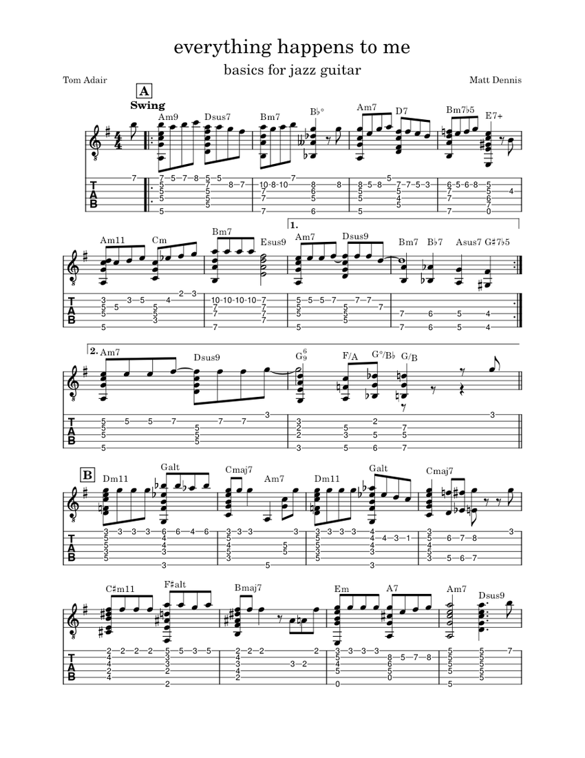 Everything Happens To Me – Misc Traditional Sheet Music and