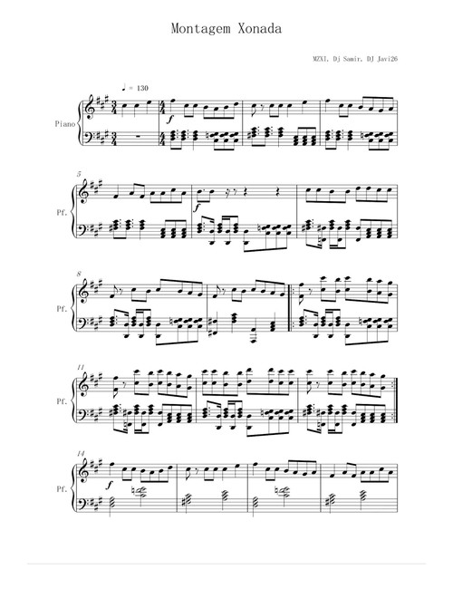 Montagem Xonada (Arr. MXZI / DJ Samir / DJ Javi26) - Mx Zi, Samir Silva Santos (Piano Solo)