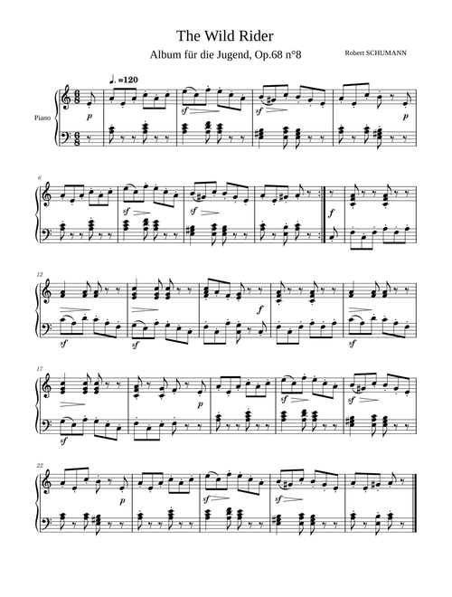 Wild Rider from Album for the Young – Robert Schumann