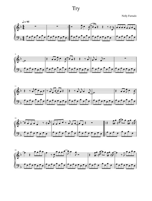 Try (Arr. Nelly Furtado) (Piano Solo)
