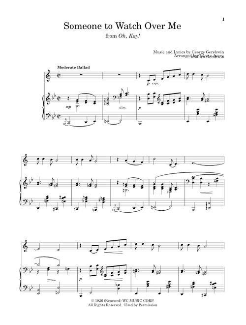 Someone To Watch Over Me (from Oh, Kay!) (Arr. Celeste Avery) - Ira Gershwin, George Gershwin (Trumpet and Piano)