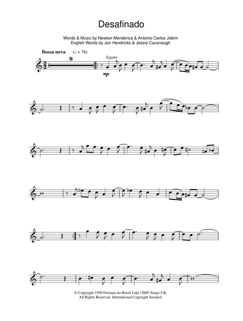 Desafinado (Slightly Out Of Tune) - Antonio Carlos Jobim (Alto Sax Solo)