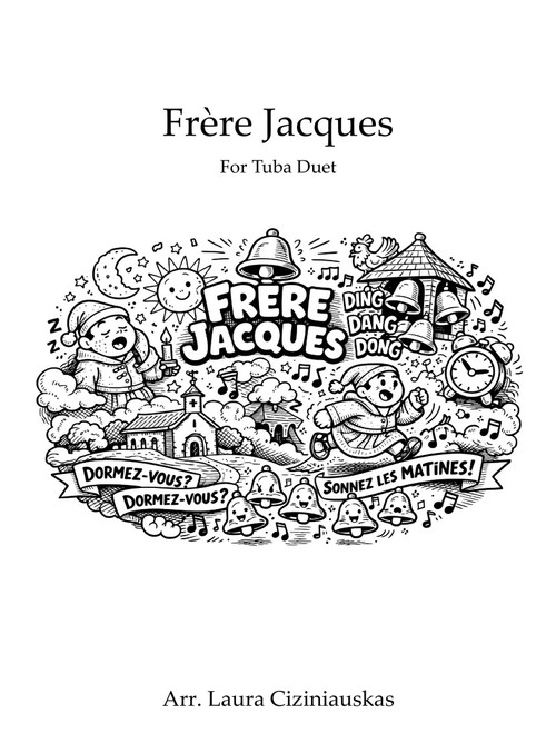 Frère Jacques – Easy Traditional Canon Tuba Duet A Major Arrangement (Arr. Laura Ciziniauskas) (Instrumental Duet)
