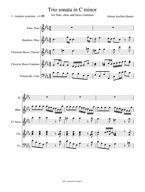 Johann Joachim Quantz Trio sonata in C minor 1st mvt