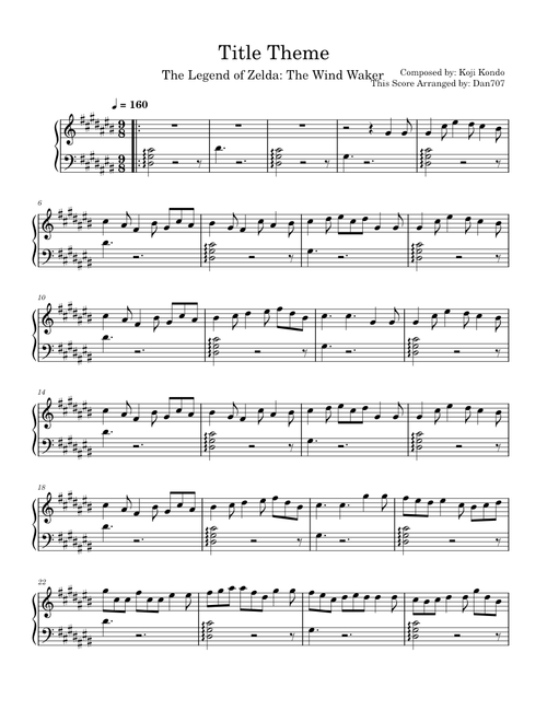 Title Theme – The Legend of Zelda: The Wind Waker (Piano Solo)
