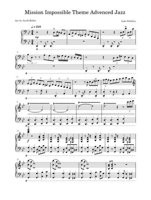 Mission Impossible Theme Advenced Jazz (Jacob Koller)