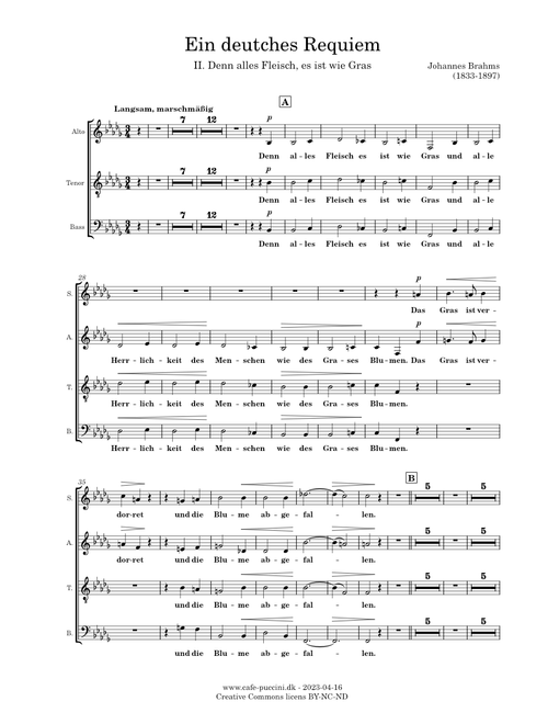 Ein deutsches Requiem, II. Denn alles Fleisch, es ist wie Gras - Brahms