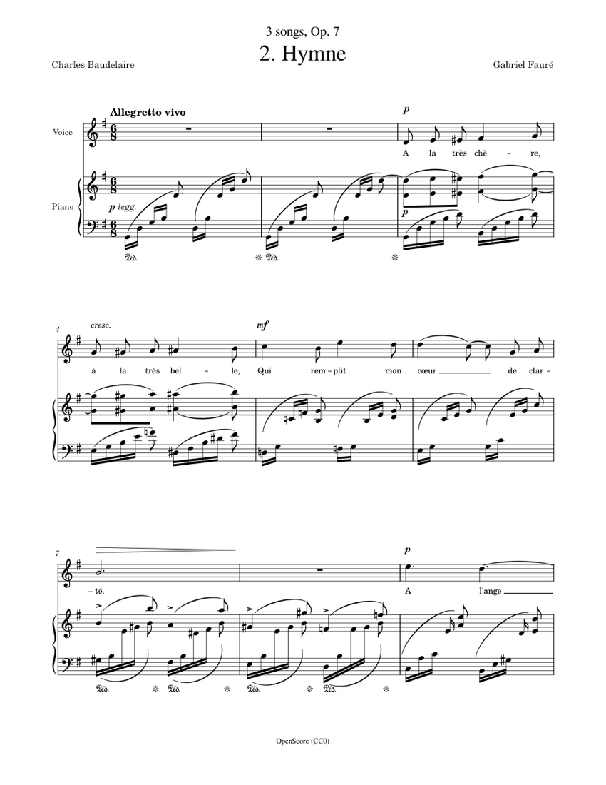 Fauré, Gabriel - 2 Duets, Op.10 for Vocal Duet - Free Sheet