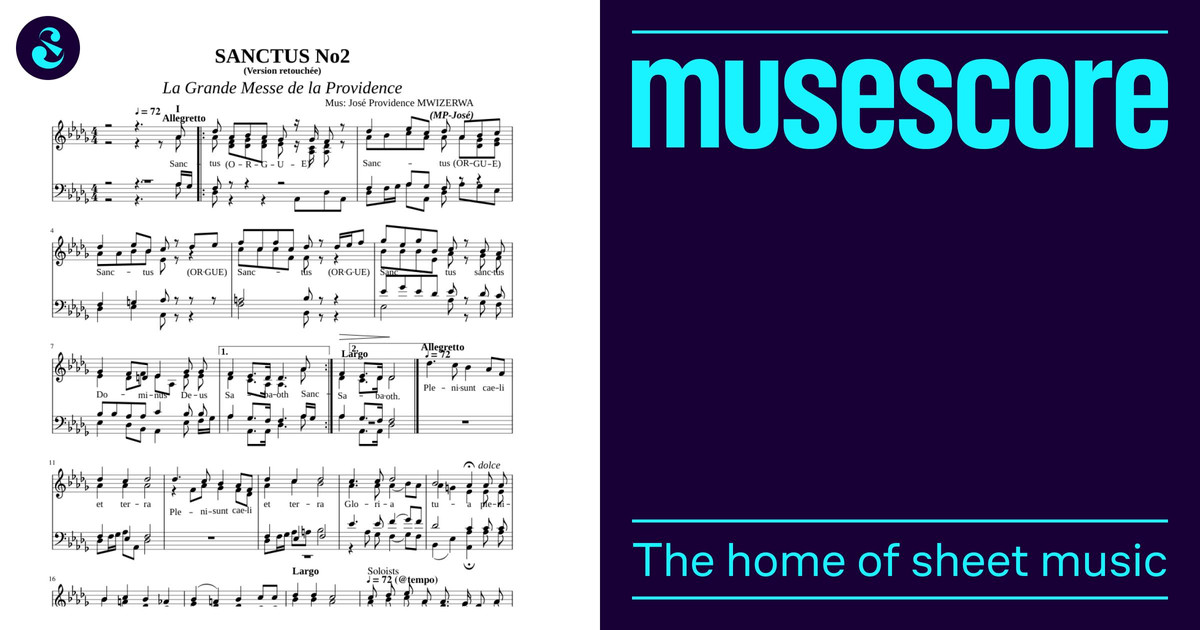 Sanctus No2-GMP-MP-José Sheet Music with Chords for Soprano, Bass