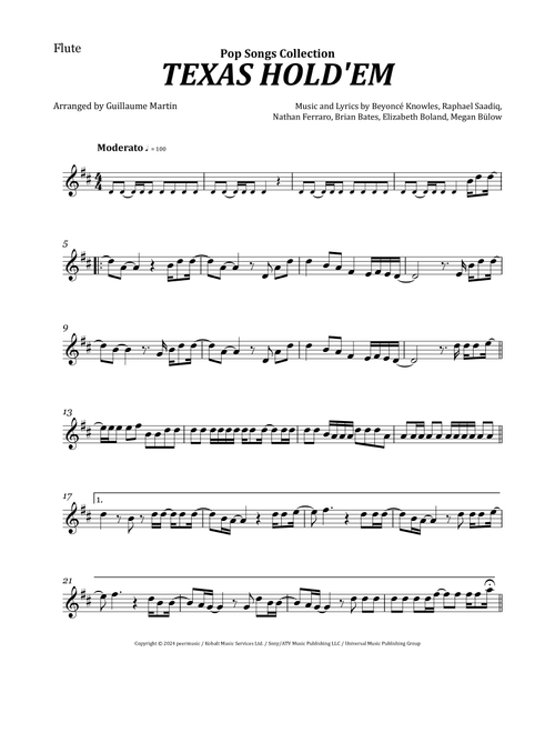 Texas Hold 'em (Arr. Guillaume Martin) - Beyoncé (Flute Solo)