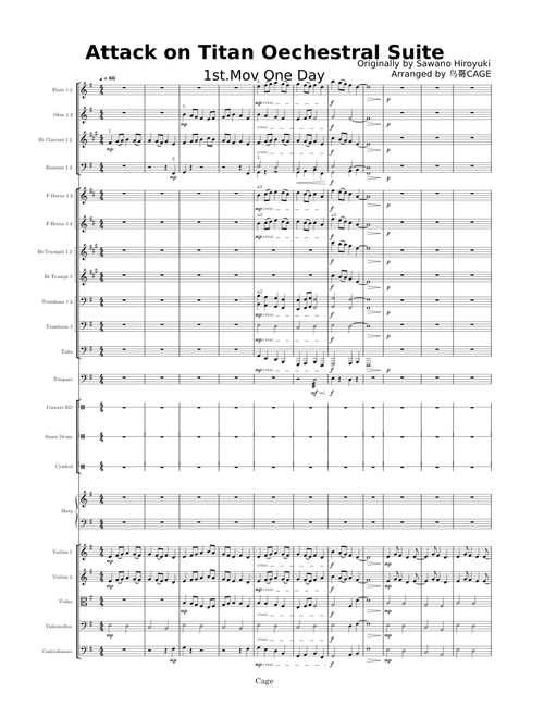 Attack On Titan OSTs – Misc Cartoons Attack On Titan Orchestral Suite 1st Movement - One Day