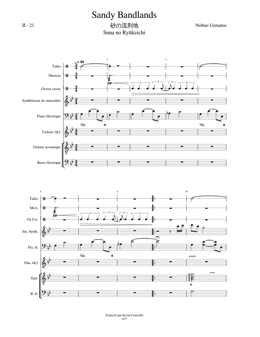 Final Fantasy VII 2-21 Sandy Badlands Sheet music for Piano, Snare drum ...