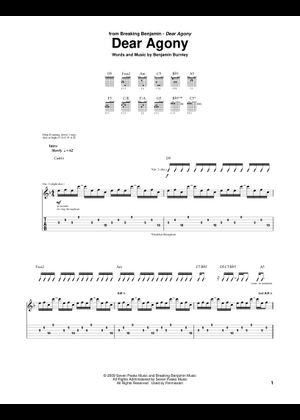 Breaking Benjamin Dear Agony 楽譜集 Breaking Benjamin - Dear Agony - Sheet Music For Drums
