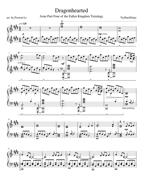 Dragonhearted (old, check descrip.) - Fallen Kingdom (Minecraft) - Piano Solo