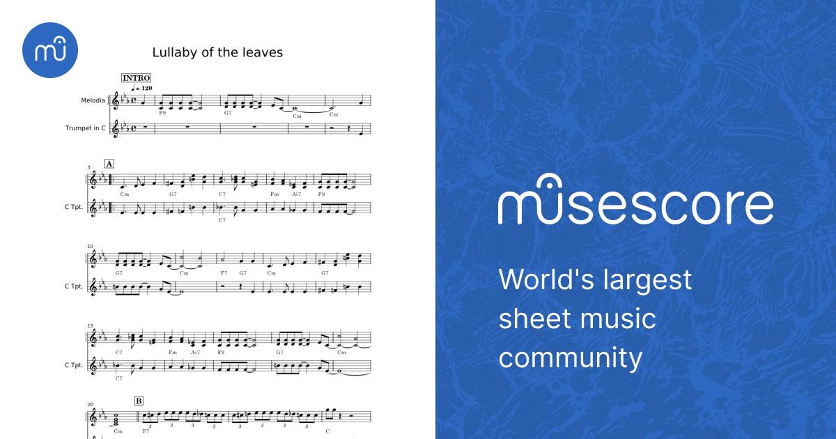Lullaby of the leaves Sheet Music with Chords for Piano, Cornet