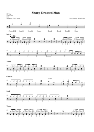 Play Official version of Sharp dressed man Sheet Music by ZZ Top for Vocals  | MuseScore.com