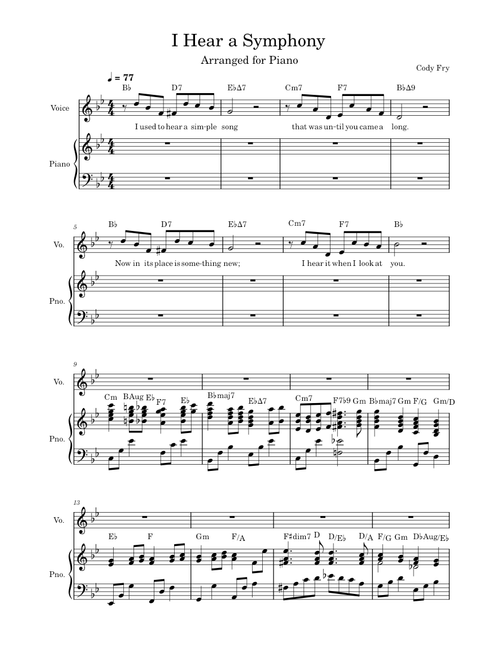 I hear a symphony – Cody Fry I Hear a Symphony