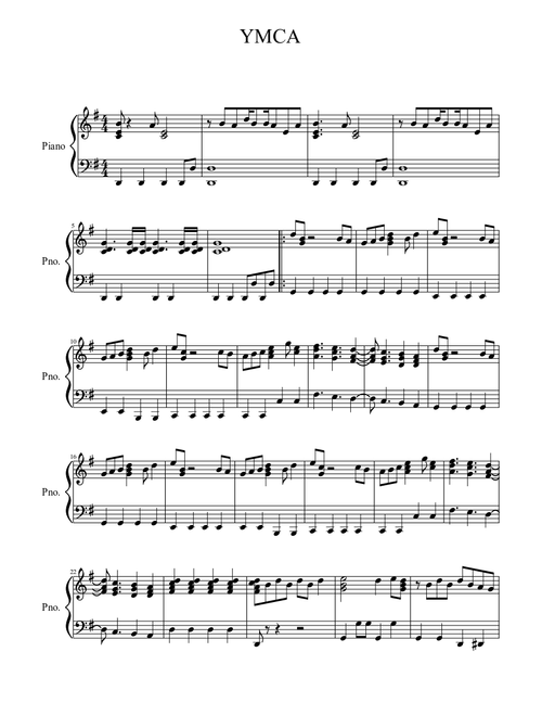 YMCA - Piano Tutorial