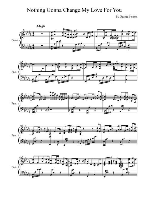 Nothings Gonna Change My Love For you (Accomp./Pno. Solo)