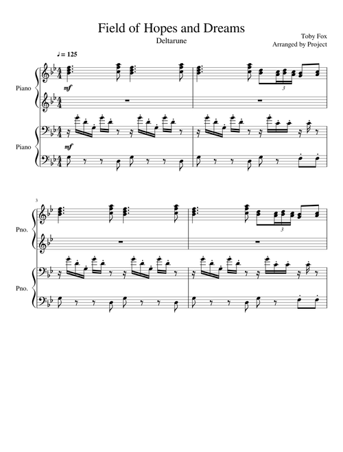 [Deltarune] Field of Hopes and Dreams - for 2 Pianos