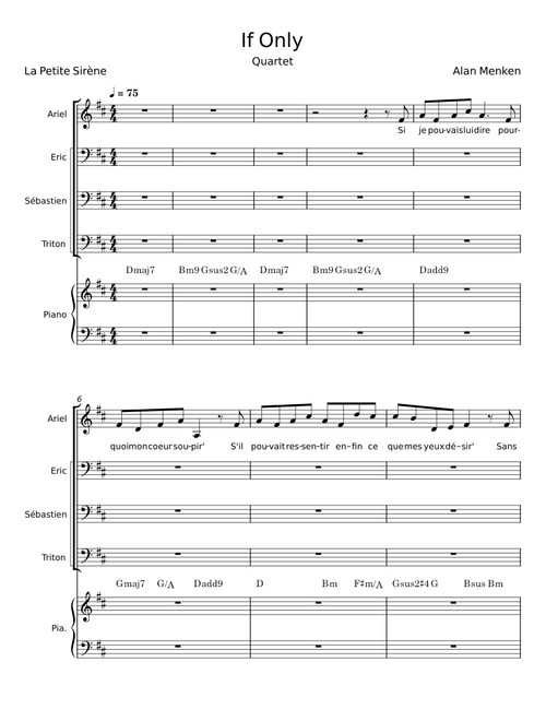 If Only (Quartet) (from The Little Mermaid: A Broadway Musical) - Alan Menken