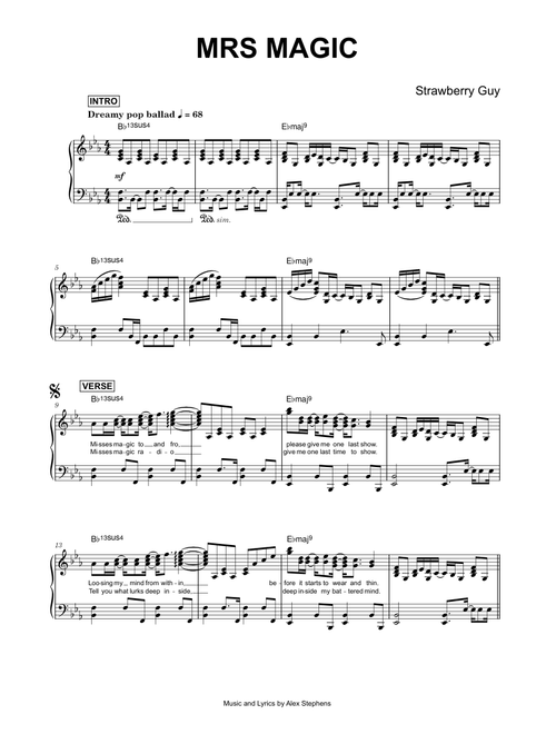 Mrs Magic - Strawberry Guy (Piano)