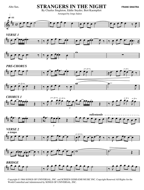Strangers In The Night (Arr. Jorge Juárez) - Frank Sinatra (Alto Sax Solo)