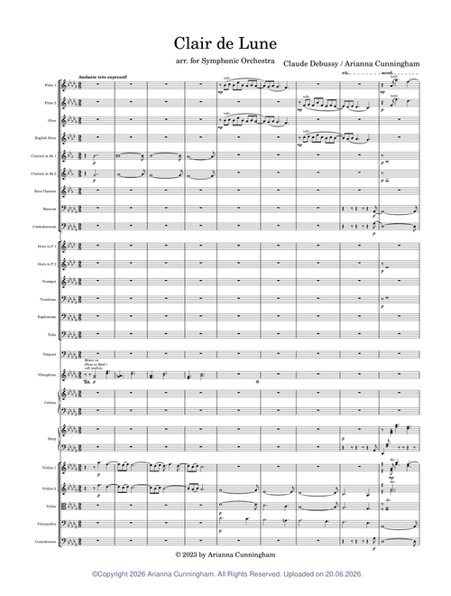 Claude Debussy: Clair de Lune - arr. for Orchestra