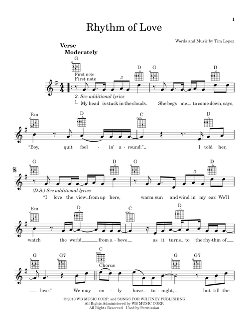 Rhythm Of Love - Plain White T's (Ukulele)