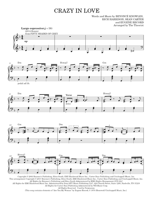 Crazy In Love - Beyonce featuring Jay-Z (Piano Solo)
