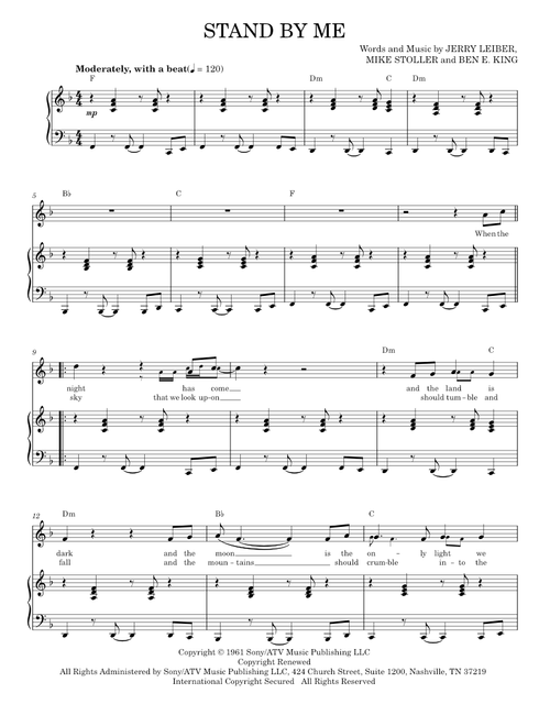 Stand by me - Ben E. King (Piano Vocal)