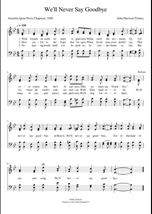 We'll Never Say Goodbye Sheet Music for Piano (SATB