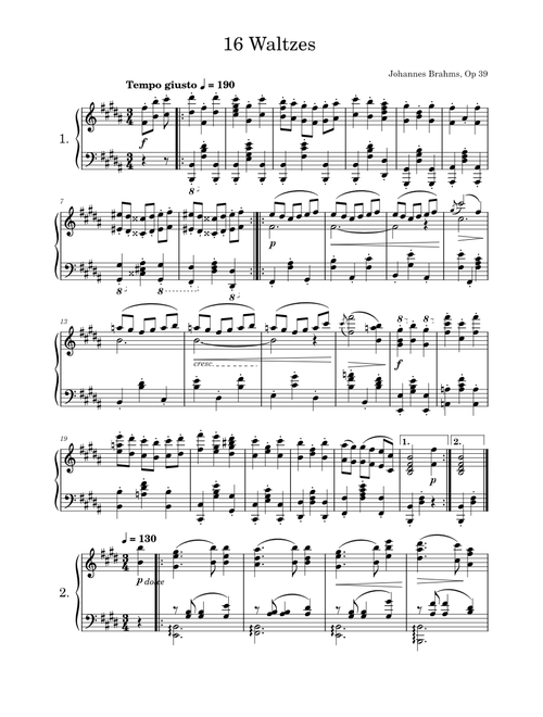 Johannes Brahms - 16 Waltzes, Op. 39 (COMPLETE)