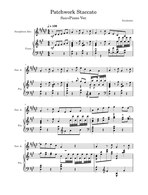 Patchwork Staccato Sax/Piano - Tao